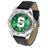 Michigan State Spartans NCAA AnoChrome Sport Mens Watch (Leather Band)