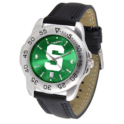 Michigan State Spartans NCAA AnoChrome Sport Mens Watch (Leather Band)