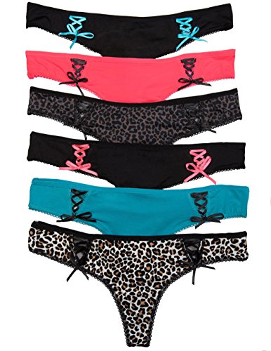 6 Pack Caramel Cantina Juniors Micro Fiber Thongs
