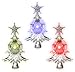 Christmas Window Clings - Set of 3 Suction Cup Xmas Trees - LED Color Changing Lights - Battery Operated Christmas Decorations