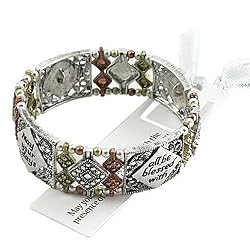 Tri Tone Inspirational Message Stretch Bracelet Fashion Jewelry