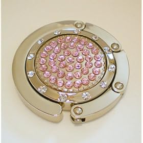 Pink Small Crystal Folding Purse Hanger : AKA Purse Hook