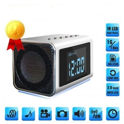 TOP-Secret-Spy-Camera-Mini-Clock-Radio-Hidden-DVR-Continuous-power-or-battery
