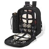London Backpack Cooler for Two (Black BP/Plaid Npk & Plate )