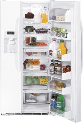 GE GSHF3KGZWW 23.2 cu. Ft. Side by Side Refrigerator with Water and Ice Dispenser- White