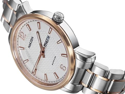 NAKZEN Men's Quartz Watches Part Rose Gold Stainless Steel Diameter 40mm