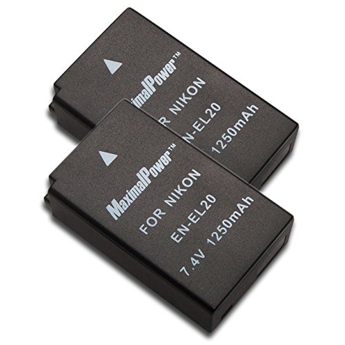 MaximalPower DB NIK EN-EL20 x2 ENEL20 1 J1 J2 J3 S1 SLR Digital Camera Battery (Black) MaximalPower DB NIK EN-EL20 x2 ENEL20 1 J1 J2 J3 S1 SLR Digital Camera Battery (Black)