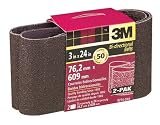 3M 9274NA-2 Heavy Duty Power Sanding Belt, 3-Inch x 24-Inch, Coarse, 50 grit, 2-pack