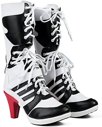 Batman DC Comics Suicide Squad Harley Quinn Cosplay High Heel Boots Costume (Female US 9.5)