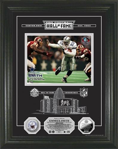 Dallas Cowboys - Hall of Fame - Emmitt Smith Etched - Framed Photo Picture