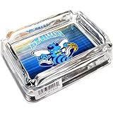 Image New Orleans Hornets Glass Ashtray - Dimensions 3 Inch x 4 Inch - Simulated Black Velvet Botton