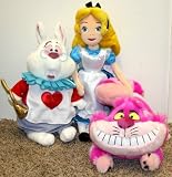 Perfect Easter Basket Filler Set - Hard to Find Disney Alice in Wonderland Plush Doll Set with 19" Cheshire Cat, 17" White Rabbit, and 21" Plush Alice Doll Mint with Tags