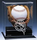 FLORIDA MARLINS AUTOGRAPH BASEBALL DISPLAY CASE w/ GLOVE