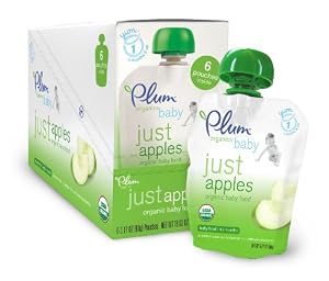 Plum Organics Just Fruit, Apples, 3.17-Ounce Pouches (Pack of 12)