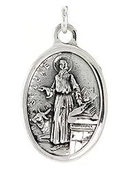 Sterling Silver Saint Luke Medal Pendant 1 X 5/8 inch (24 mm X 16 mm).