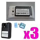 HTC Evo 4G 3500mAh Extended Battery + Cover (White) + Standard Wall Charger ....