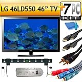 LG 46LD550 46 1080p 120Hz LCD HDTV with Ultra Slim Flat Wall Mount & 5pc Hook Up Kit (2 6FT HDMI Cables,6FT Audio Interconnect Cable ,6FT Component Cable, TV Cleaning Kit)