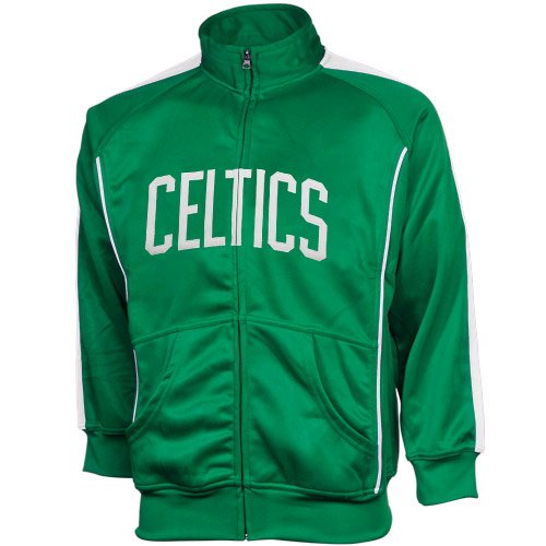 NBA Majestic Boston Celtics Youth Tricot Team Full Zip Track Jacket - Kelly Green (Medium)