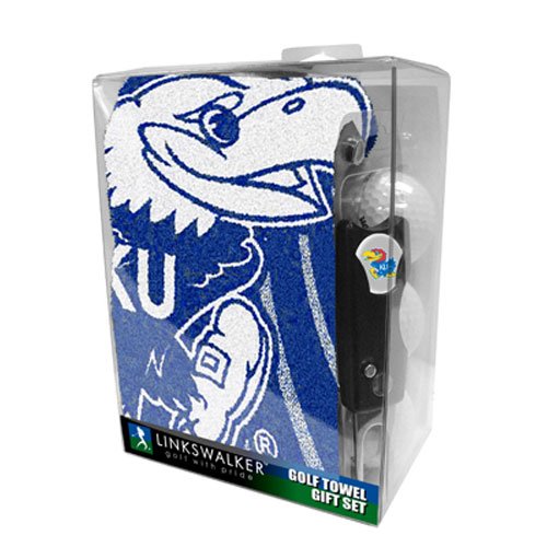Kansas Jayhawks Ncaa Jacquard Golf Towel Gift Pack W/ Balls Repair Tool Marker