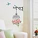 Ussore Wall Sticker Flower Bird Wall Decal Sticker Vinyl Removeable Mural Art for Kids Home Living Room House Bedroom Bathroom Kitchen Office Home Decoration