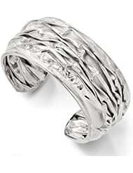 Leslies SS Rhodium-plated Large Domed Scrunch Bangle
