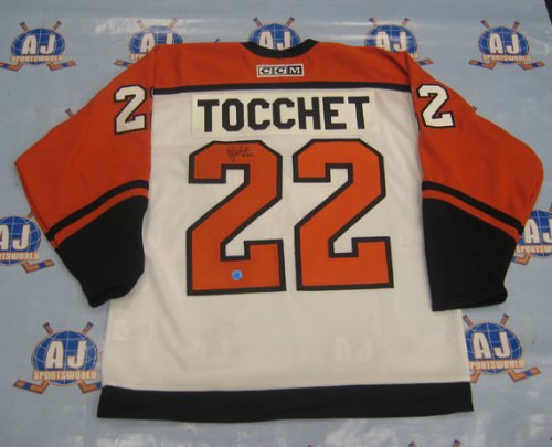RICK TOCCHET Philadelphia Flyers Signed Retro Hockey JERSEY