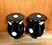 ACK Black Polka Dots Ceramic Hand Painted Salt and Pepper Shakers Set, Kitchen Décor