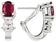 14K White Gold Ruby and Diamond Earrings