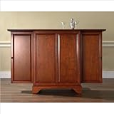 Crosley Furniture LaFayette Expandable Bar Cabinet in Classic Cherry Finish ....