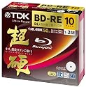 TDK 録画用ブルーレイディスク 超硬シリーズ BD-RE DL 50GB 1-2倍速 ホワイトワイドプリンタブル 10枚パック 5mmスリムケース BEV50HCPWA10A