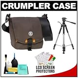 Crumpler 4 Million Dollar Home Photo/Video Camera Bag/Case (Brown/Orange) with Tripod + Accessory Kit for Canon Rebel XSi, XS, T1i, T2i, 50D, 7D, Nikon D40, D60, D3000, D5000, D90, D300, D300s, D700, Olympus Evolt E-30, E-450, E-520, E-620, and Sony Alpha A290, A390, A450, A500, A550, A700 Digital SLR Cameras