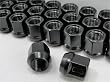 12mm x1.25 Black Open End Bulge Acorn Lug Nuts 3/4 Head, 60° Set of 16 Lugs 12x1.25