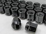 12mm x1.25 Black Open End Bulge Acorn Lug Nuts 3/4 Head, 60° Set of 16 Lugs 12x1.25