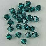 24 6mm Swarovski crystal bicone 5301 Emerald beads