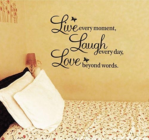 LayaStore DIY Wall Quote Decor Art Decal Sticker Removable - Live Laugh Love (Model:1102,10*27.5 Inches)