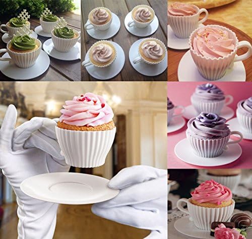 Vancsin 8-piece Reusable Silicone Baking Cups (white)