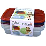 Easylunchboxes 3 Compartment Lunch Box, Single Lid, Pack Of 4