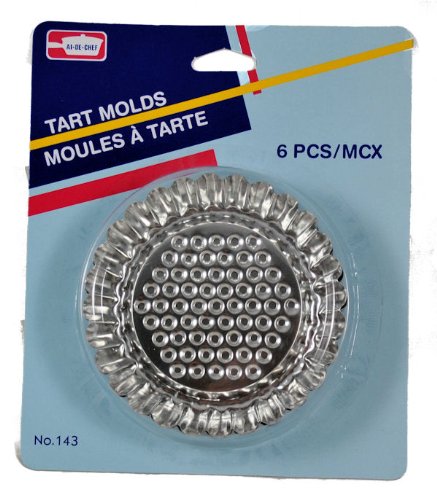 Lot of 6 Mini Flan Pan 3 1/2 Tart Molds Stainless