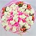 Forever Love Flower Bouquet of Dolls, 21 Teddy Bears in Rose