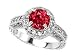 2.10 cttw 925 Sterling Silver Lab Created Round Ruby Engagement Ring Size 6