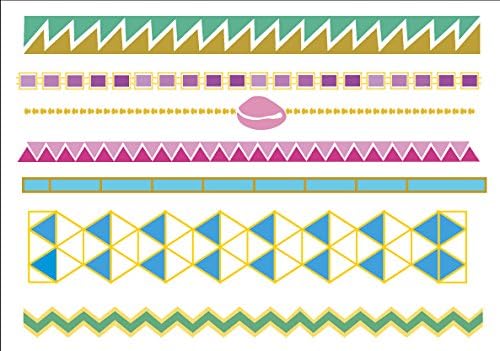 Colorful Metallic Temporary Tattoos, Like Flash Tats - 1 Sheet