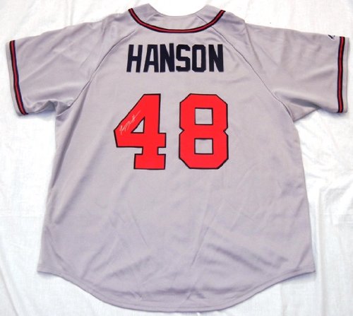 Tommy Hanson Autographed Atlanta Braves Jersey W/PROOF, Picture of Tommy Signing For Us, Top NL Pitcher