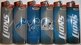 6pc Full Size SET Detroit Lions Nfl Football Bic Lighters Cigarette Flame