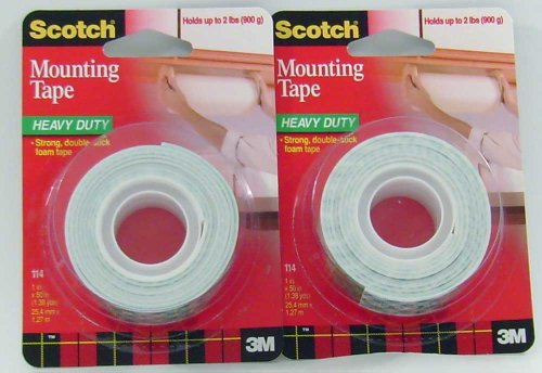 Scotch 3M Mounting Double Stick Tape #114 1x50 2 Pack FREE SHIPPING