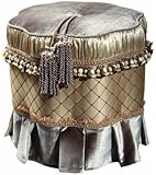 Light Rrown Round Ottoman