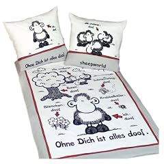 Herding 447318050 Bettw�sche Sheepworld / 80x80 + 135x200 cm, Linon