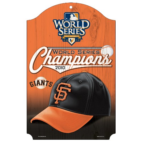 MLB San Francisco Giants 2010 World Series Champion 11-by-17 Wood Sign 