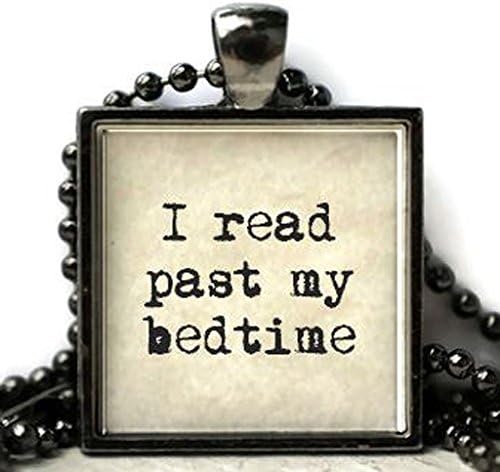 I read past my bedtime necklace - gift for book lover - hand-poured resin - made to order - choose your setting