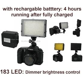 Camera 520lm LED Light with Rechargable Battery (4 hours running) for Olympus PEN E-PL1, E-P2, E-P1, Evolt E620, E520, E420, E30, E-3, E410, E510, E500, E600, E330, E300 Evolt-E1