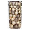 69 Ct Glass Ornament Tub - Gold/Ivory/Chocolate